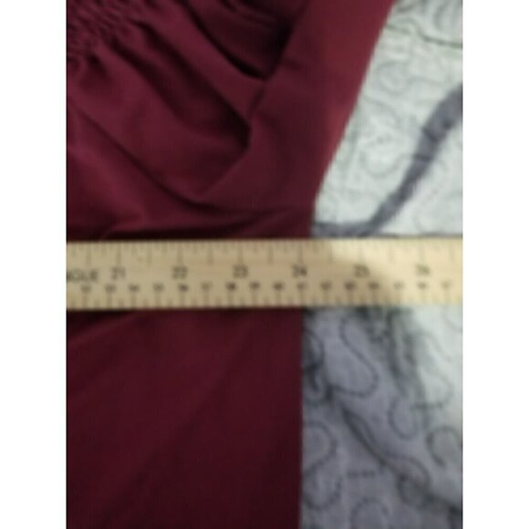 Hiatus Wine Red Top 1X Balloon Sleeves Off Shoulder - Picture 5 of 6
